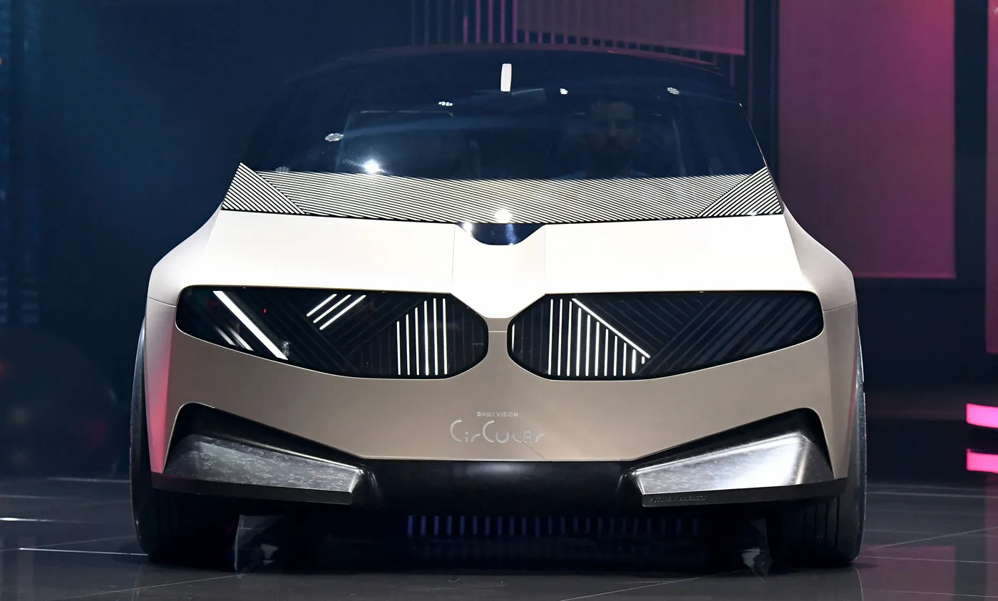 A BMW I&nbsp;Vision Circular concept car, on display in&nbsp;a media presentation at the International Motor Show&nbsp;on Sept. 6.&nbsp;
