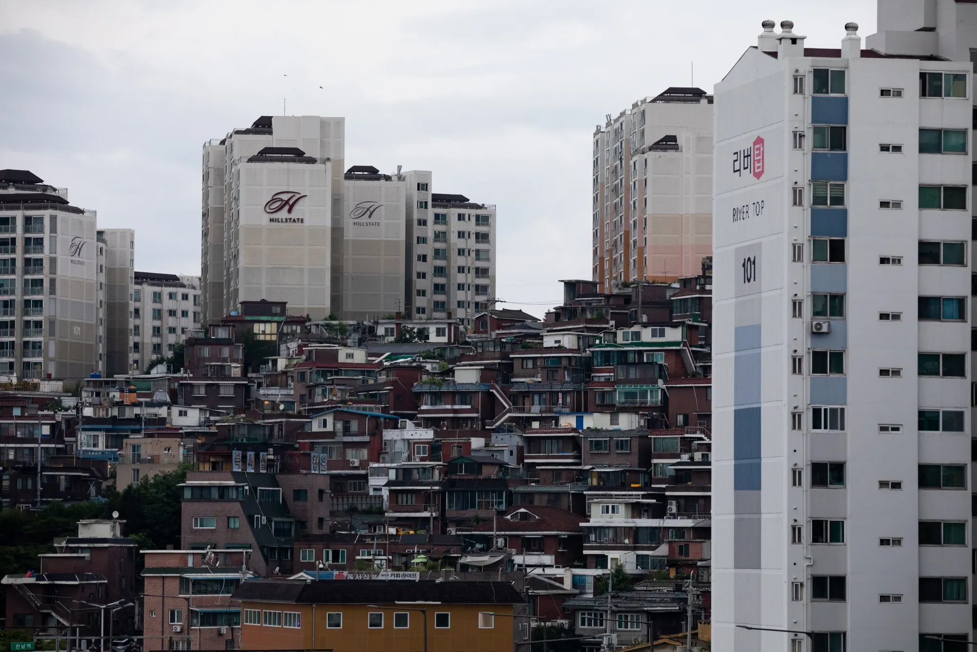 Residential buildings&nbsp;in the Yongsan district in Seoul.