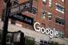 Signage is displayed at the Google Inc.
