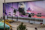 A mural at the Boeing manufacturing facility in Renton, Washington.
