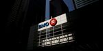 Bank of Montreal (BMO) signage is displayed on a building in the financial district of Toronto.