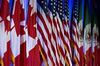 Canadian, American and Mexican flags