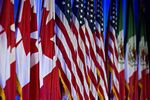 Canadian, American and Mexican flags