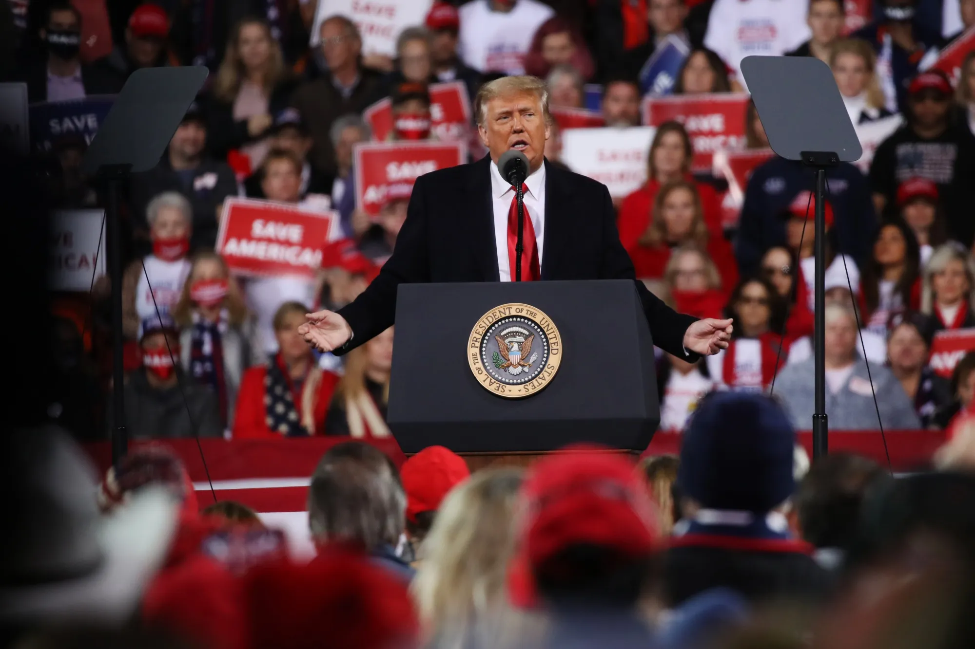 Donald Trump attends a rally in Valdosta, Georgia in December 2020.