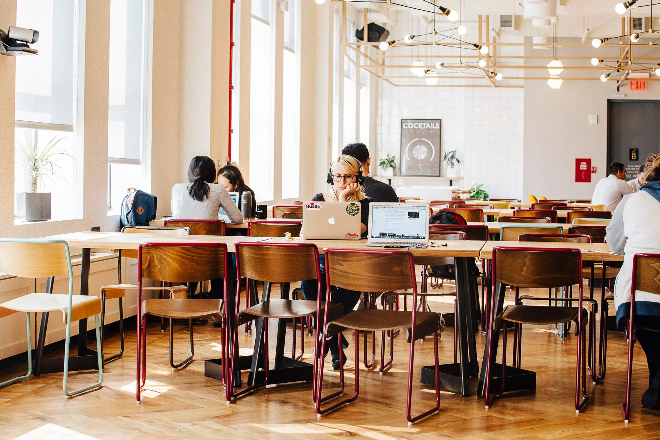 Members work in one of the many unique spaces at WeWork in New York on Sept. 2, 2015.
