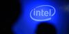 The Intel Co. logo is displayed in the company's booth at the Tokyo Game Show 2017 at Makuhari Messe in Chiba, Japan, on Friday, Sept. 22, 2017.