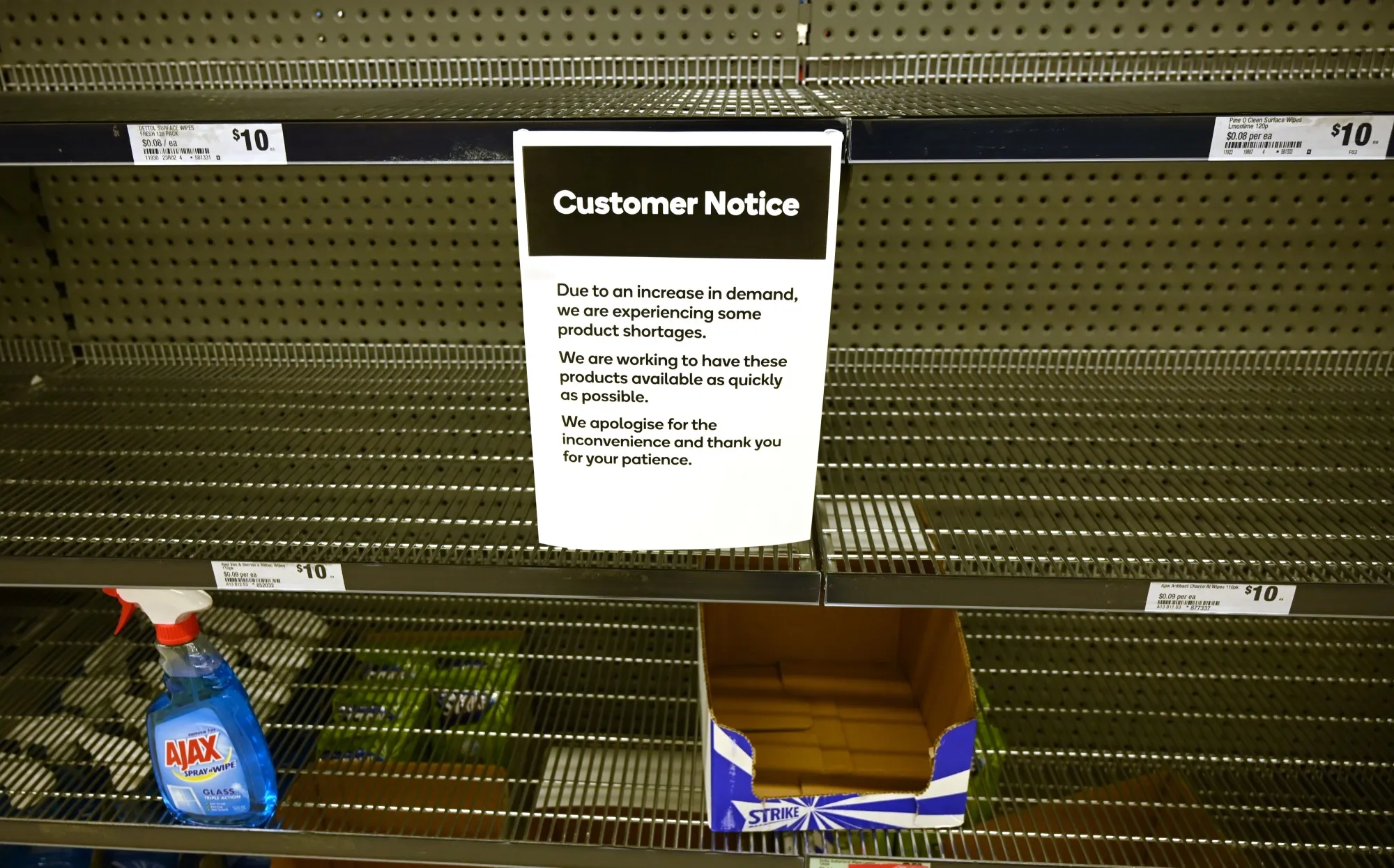 Photos of empty shelves in Australia spread around the world, on the news and on social media.