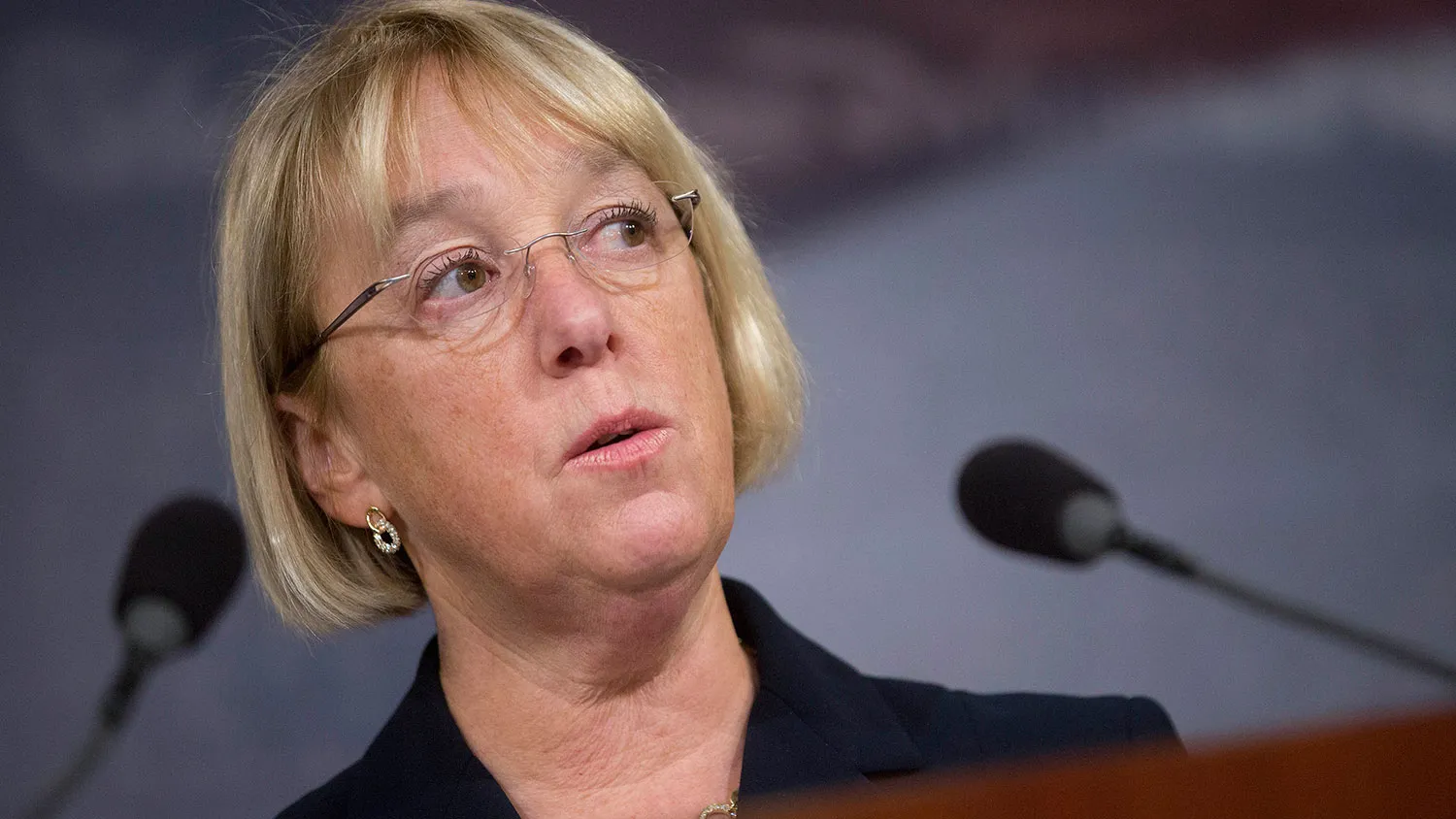 Senator Patty Murray, a Democrat from Washington, speaks during a news conference with Representative Paul Ryan, a Republican from Wisconsin, not pictured, at the U.S. Capitol in Washington, D.C., U.S., on Tuesday, Dec. 10, 2013.
