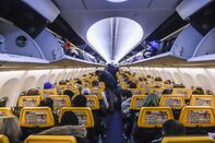 Passengers seen in the new Boeing Sky Interior cabin of