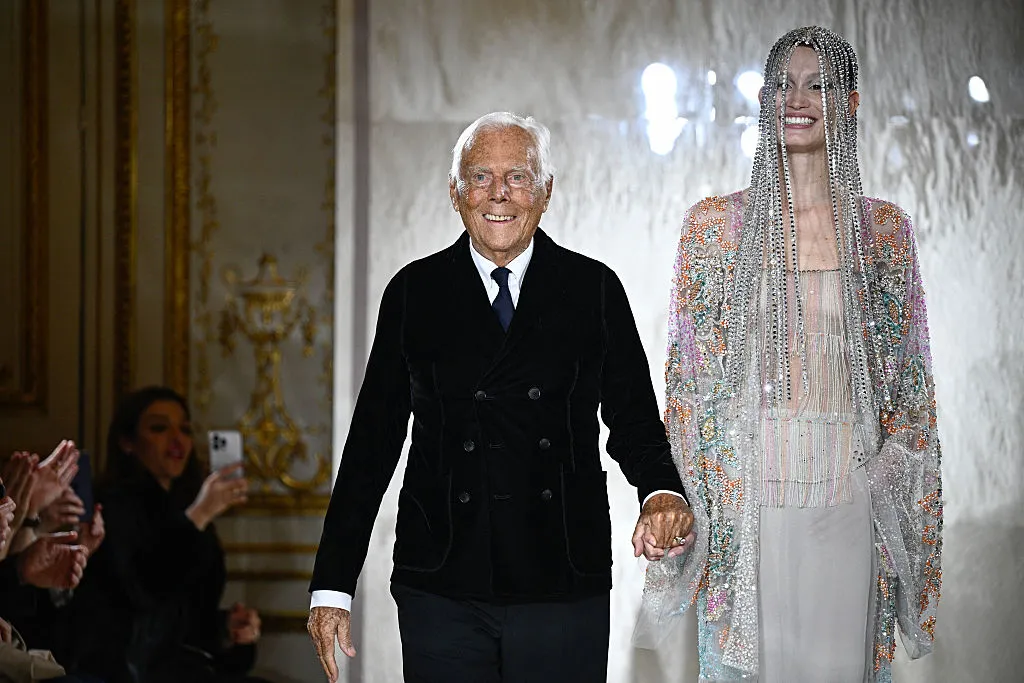 The late Giorgio Armani at a Paris show in January.&nbsp;