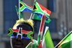 A South African street vendor selling fl