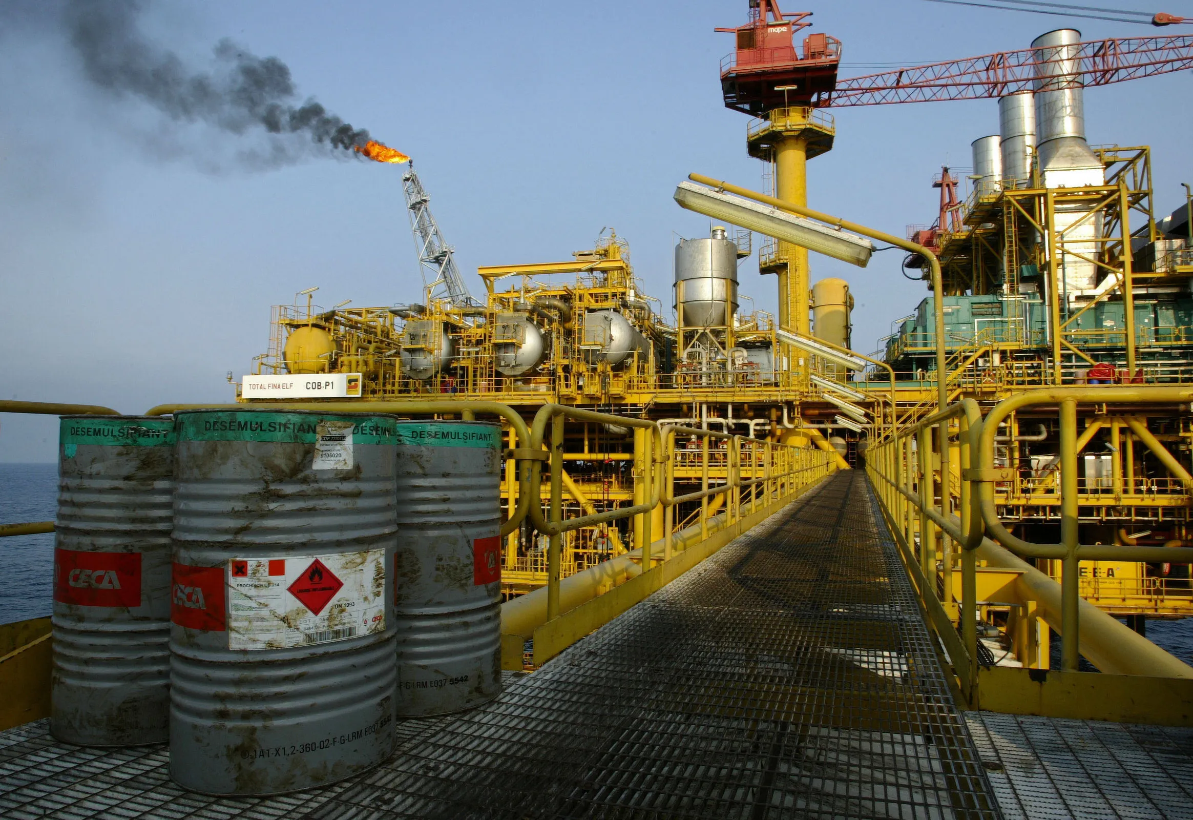 An oil platform off the coast of Angola.