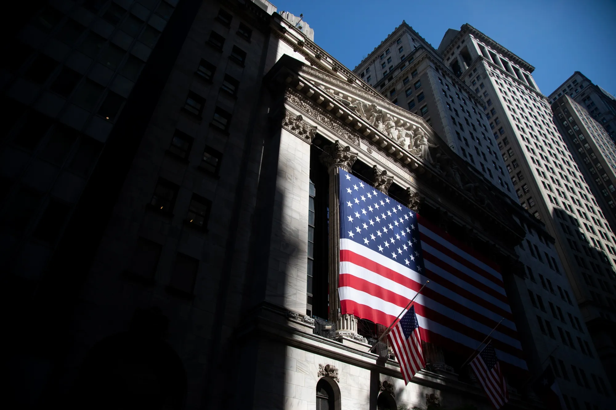 Outside the New York Stock Exchange.&nbsp;