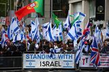 Pro-Israel Demonstration At Israeli Embassy In London