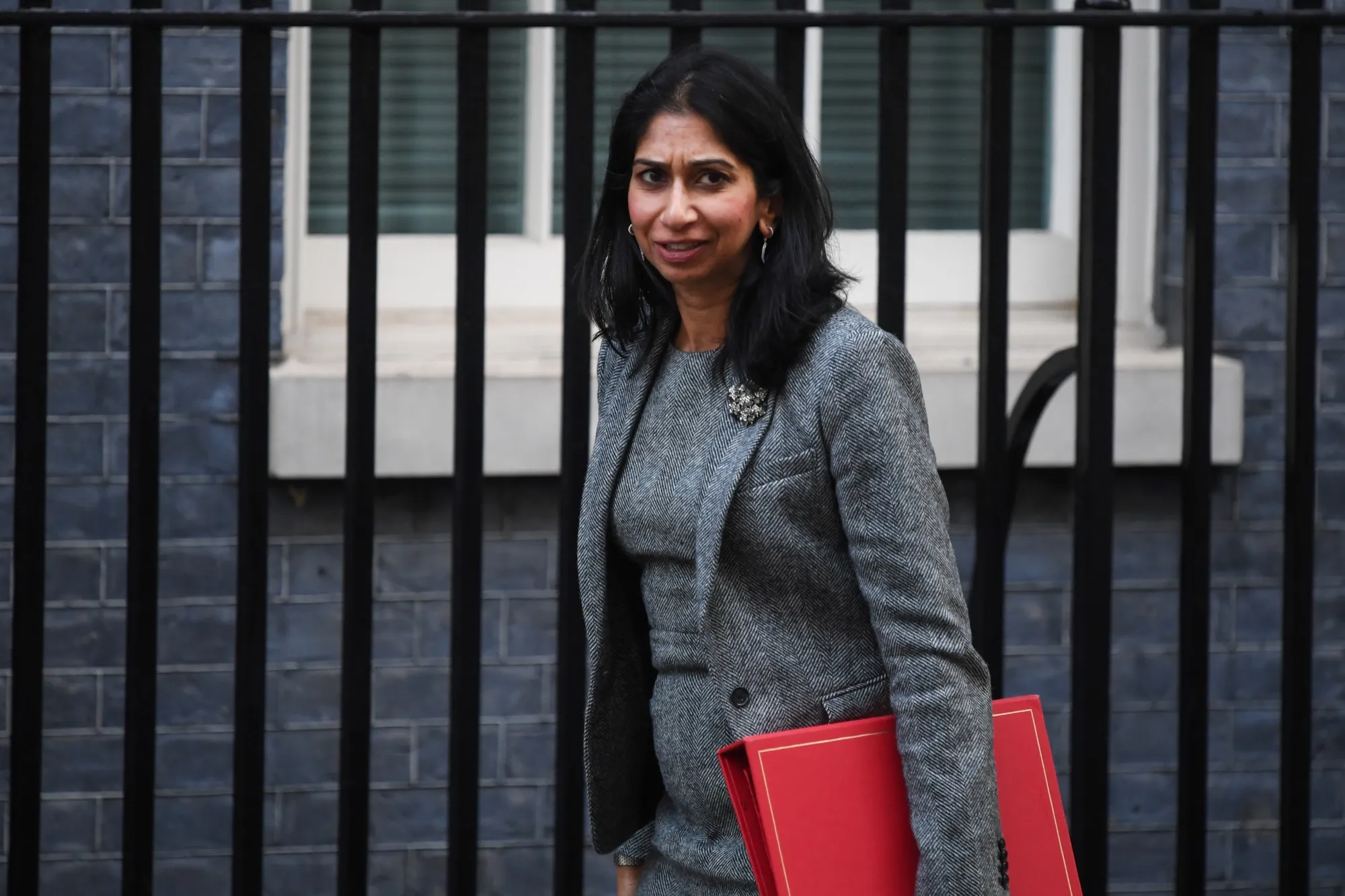 Suella Braverman at Downing Street in London, UK, on Oct. 18.