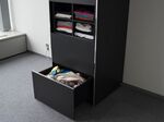 A prototype of a Laundroid laundry folding bot developed by Seven Dreamers Laboratories.