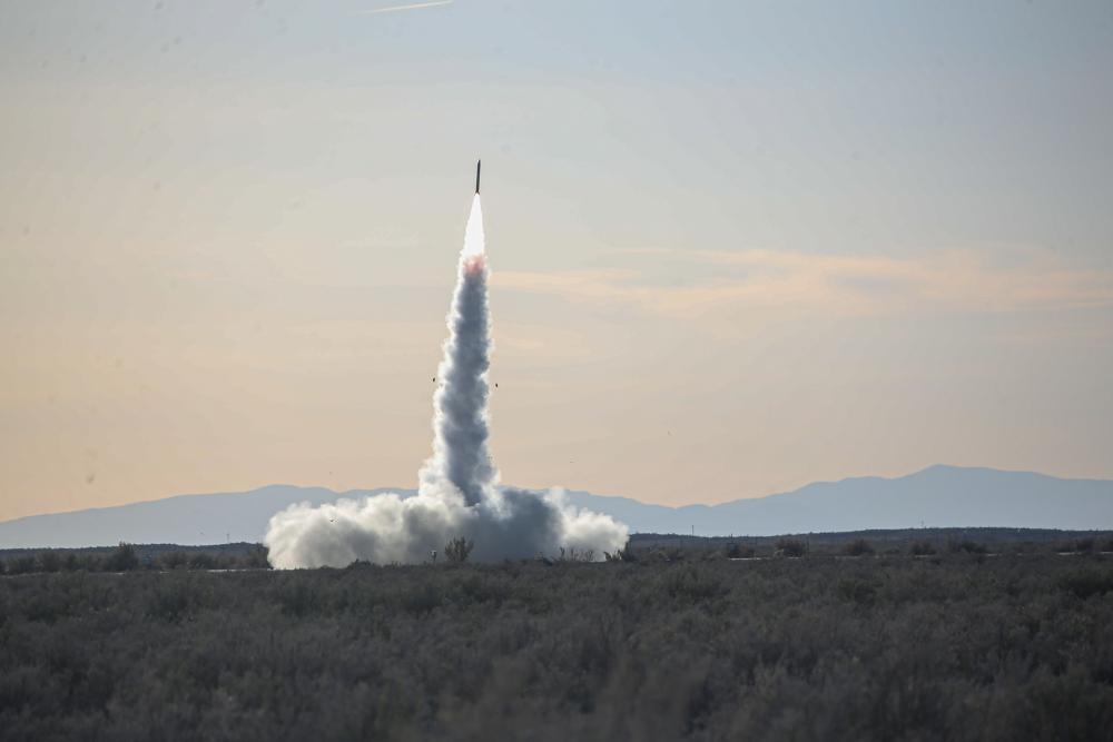 A HIMARS rocket launch.