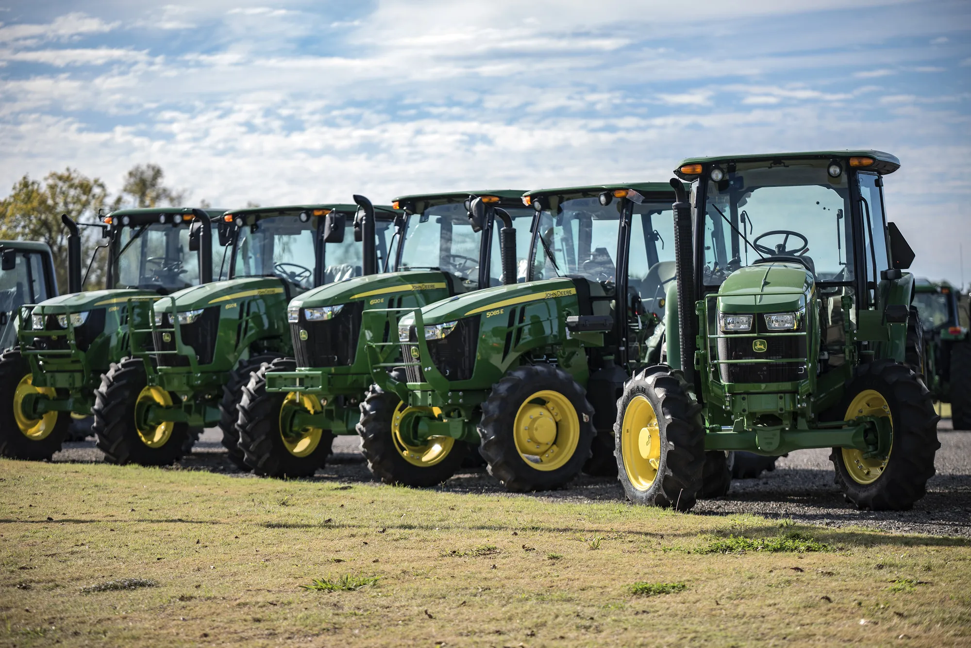 Deere & Co. tractors at a dealership.