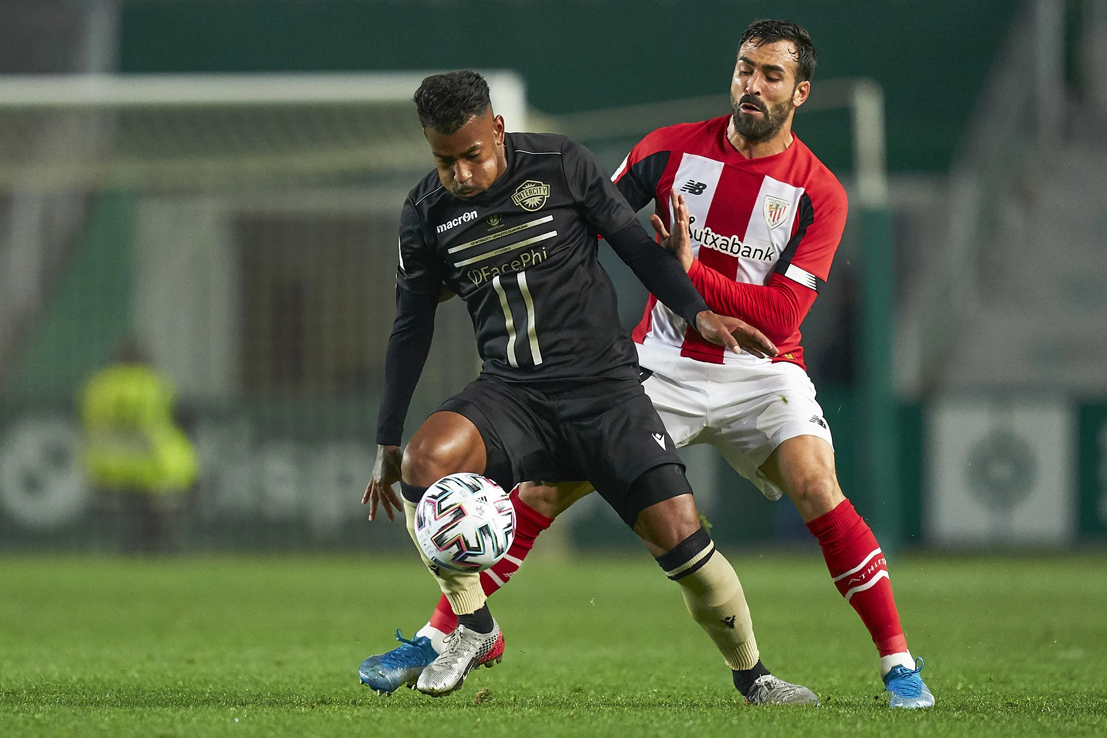 CF Intercity, left, in action against Athletic Club de Bilbao in Elche, Spain.