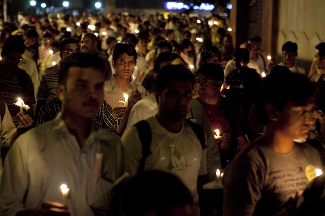 India Against Corruption candle march to support Anna Hazare, 2011.