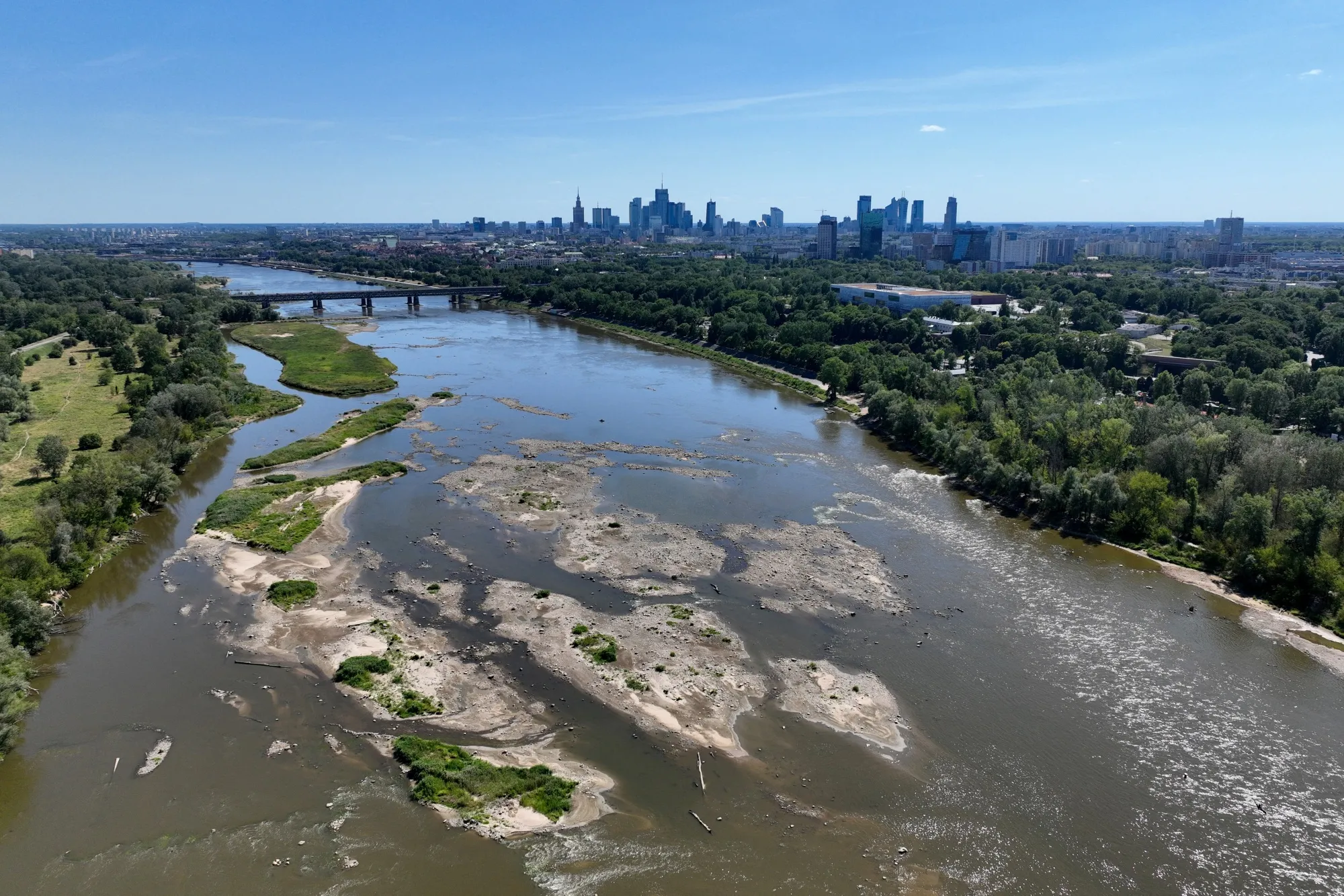 The Vistula River in Warsaw in July.