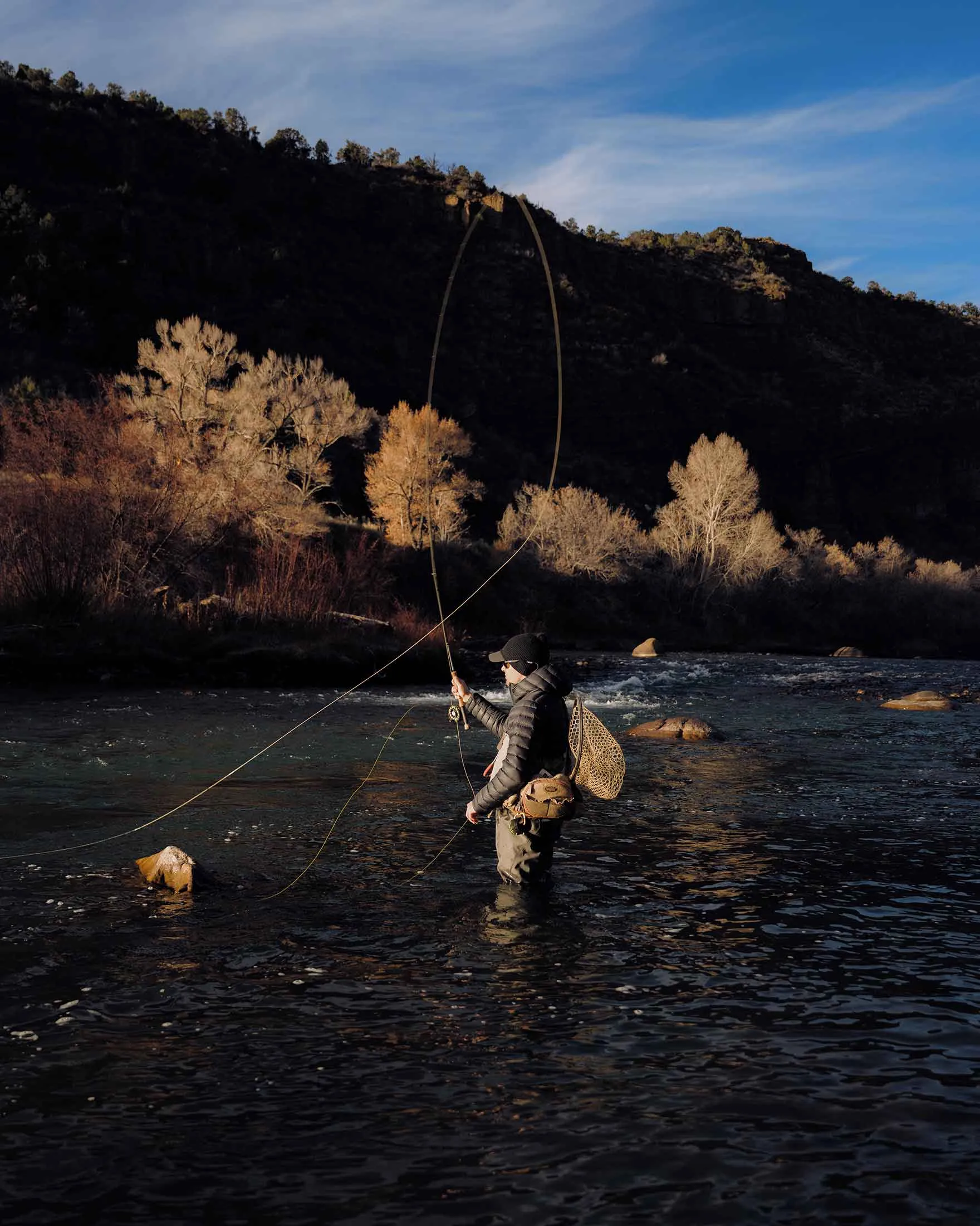 Fly-fishing on the Animas River in Durango, Colorado.