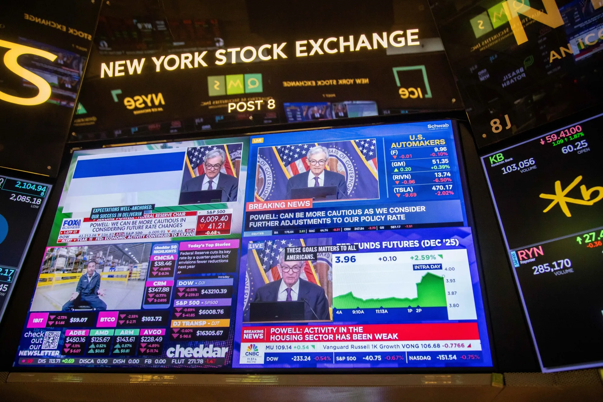 Traders On The Floor Of The New York Stock Exchange As Fed Chair Powell Holds New Conference