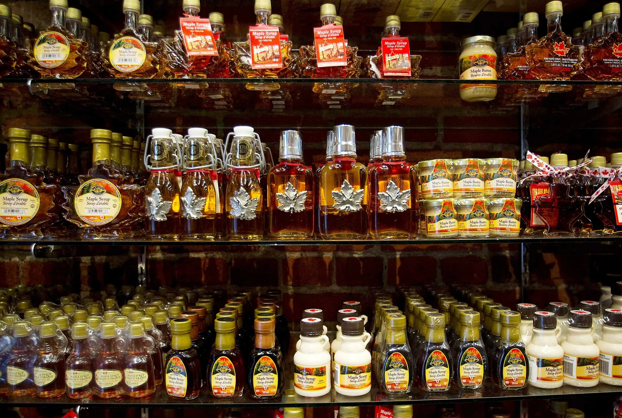 Canadian Maple Syrup is sold in a gift shop in downtown Victoria, British Columbia, Canada, on Monday, November 25, 2013.
