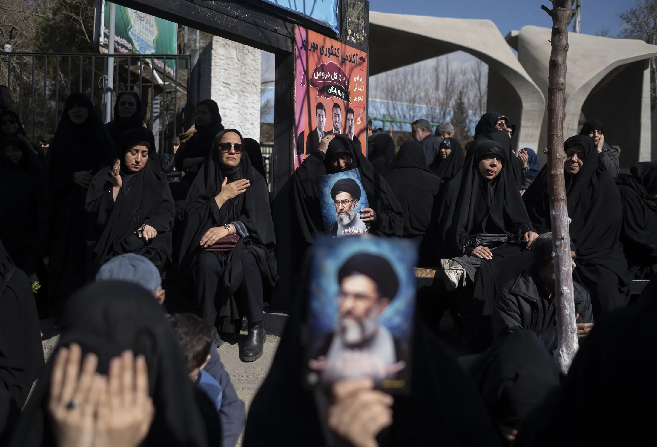 Mourners during a rally for Ali Khamenei in Tehran, Iran, on March 1.&nbsp;