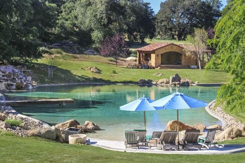 The "pool pond," with pool house.