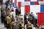 U.S. military veterans at a veteran career fair and expo in Washington on Jan. 18, 2012