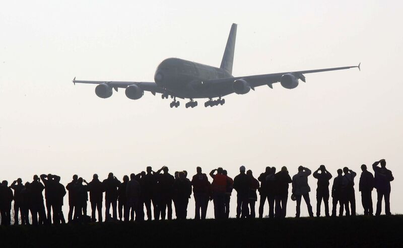 Giant Airbus A380 Arrives In Hamburg For First Time