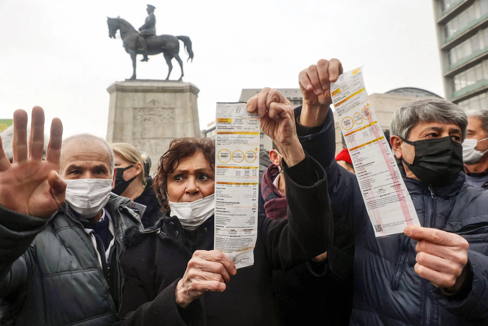 Demonstrators protest rising energy price&nbsp;&nbsp;in Ankara, Turkey, in February.
