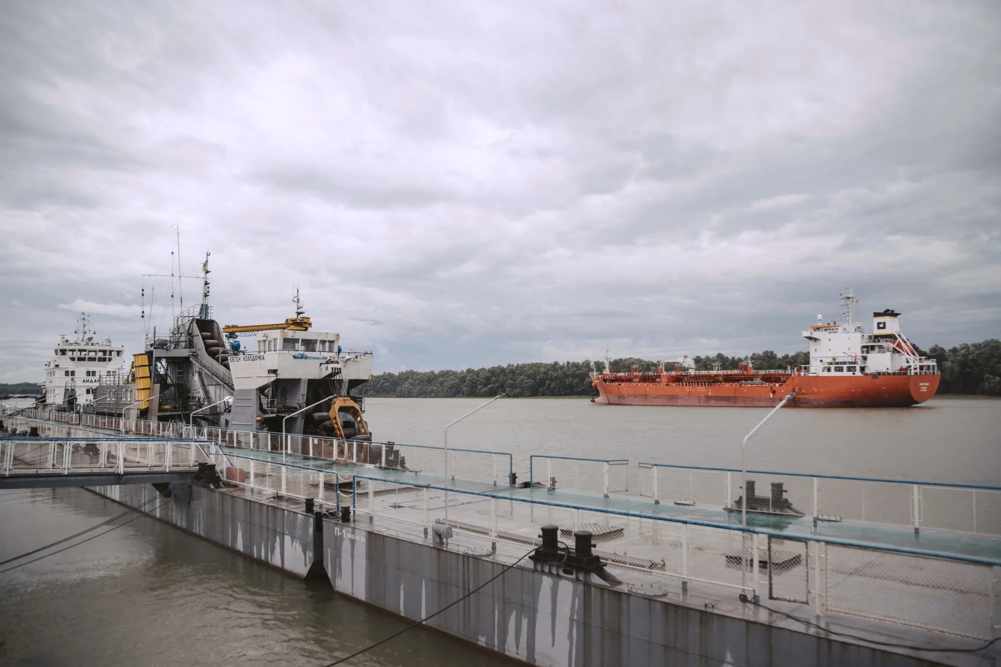 An oil tanker moves along the&nbsp;Danube river close to the port of Izmail, Ukraine.&nbsp;