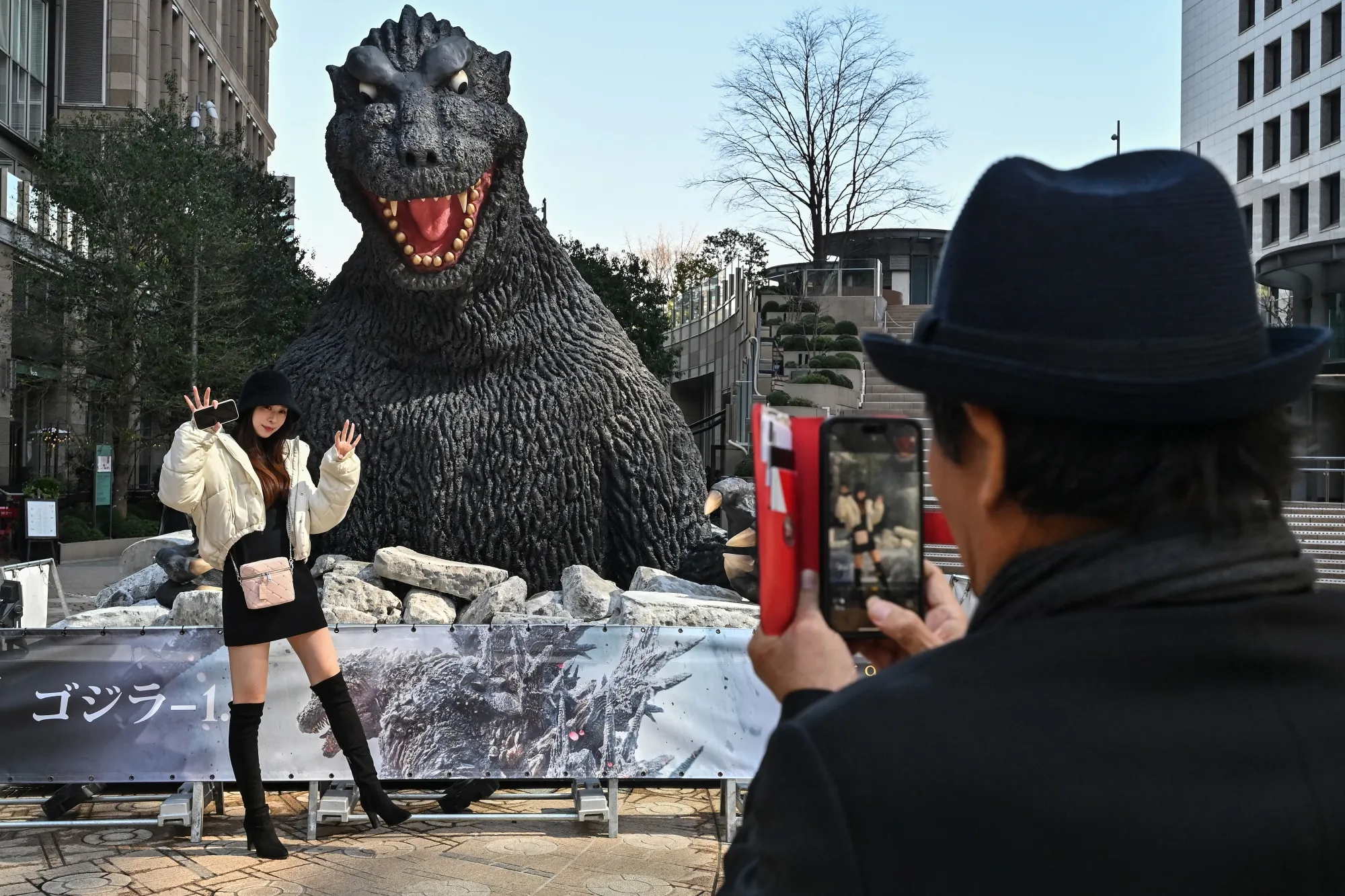 An installation to promote the Oscar-winning film “Godzilla Minus One” in Tokyo.