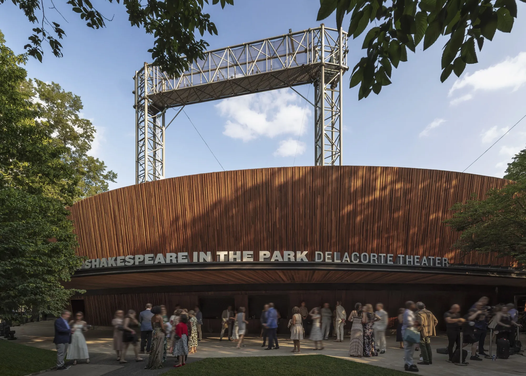 
Wood reclaimed from dozens of water towers across the city made its way into the new Delacorte Theater.
