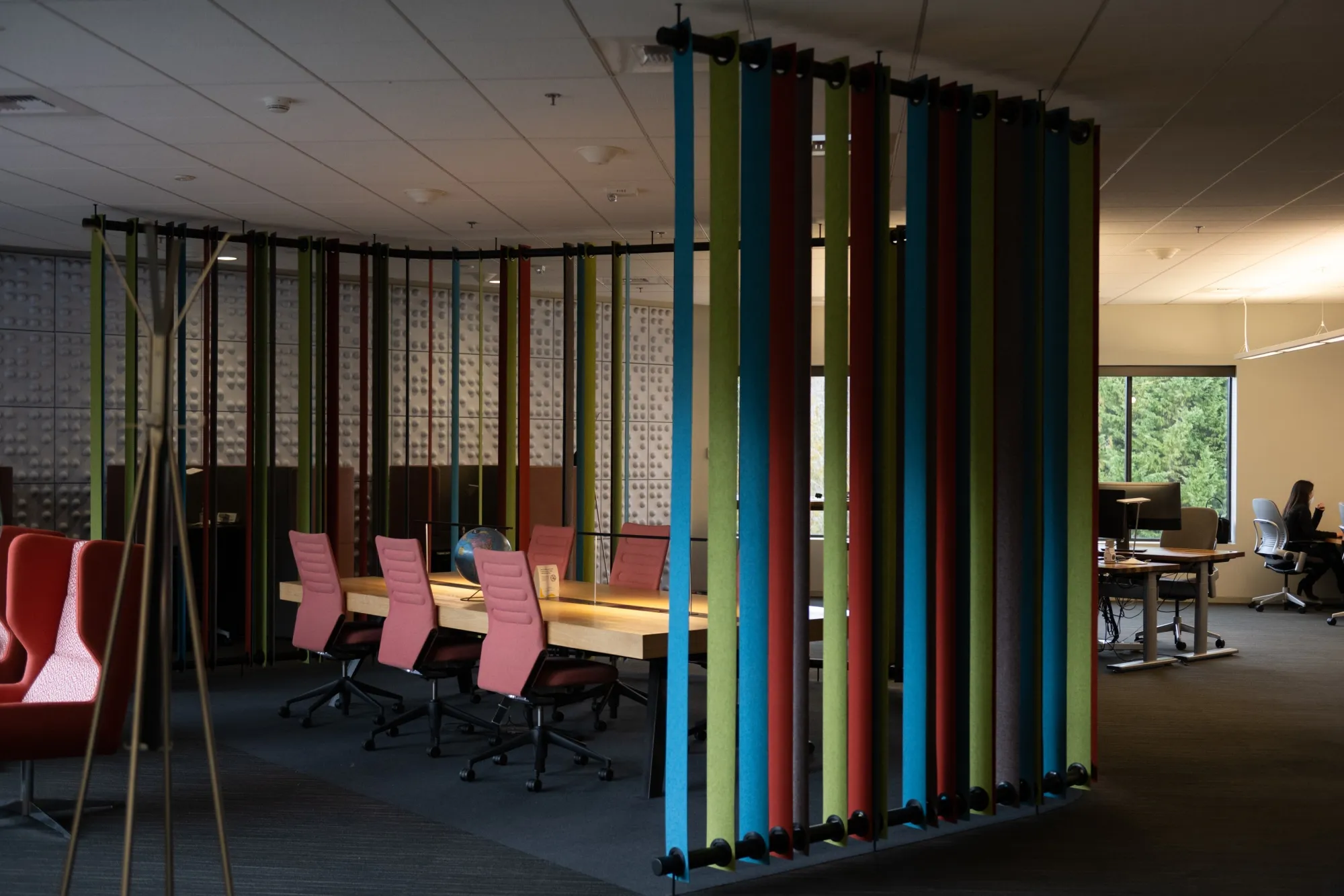 A workspace inside Building 21 at the Microsoft Campus in Redmond, Washington.