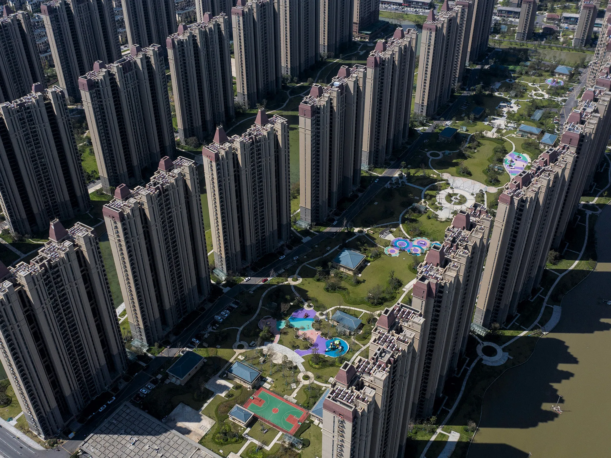 China Evergrande Group's Life in Venice real estate and tourism development in Qidong, Jiangsu province, China.