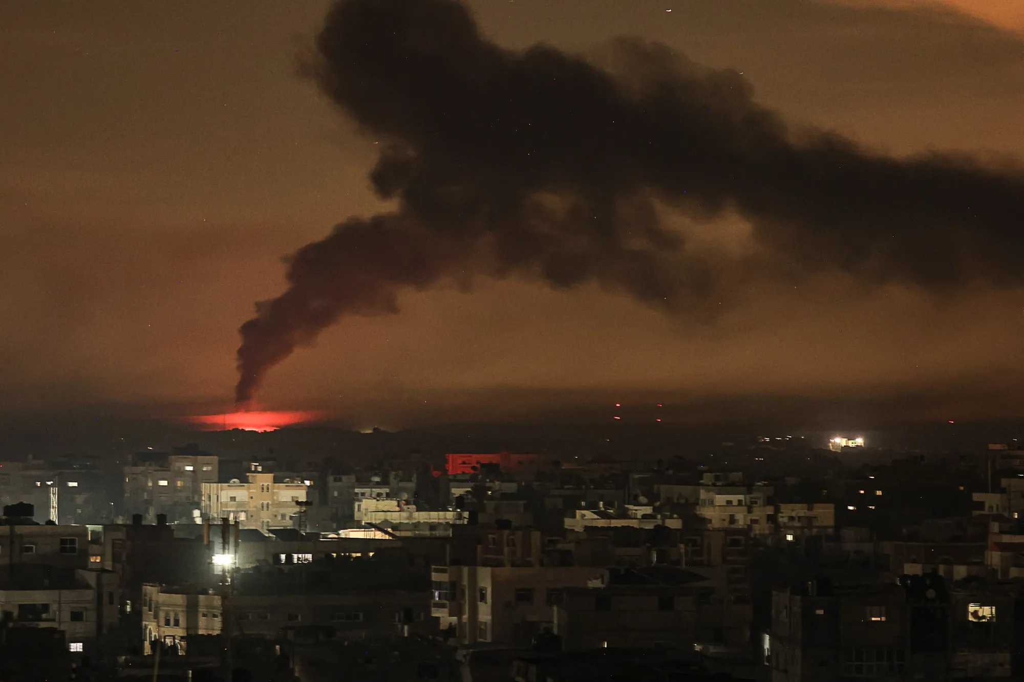 Smoke billowing following Israeli bombardment of Gaza on Dec. 9.