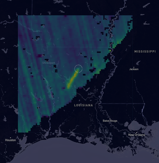 Satellite Map of Louisiana - WhiteClouds