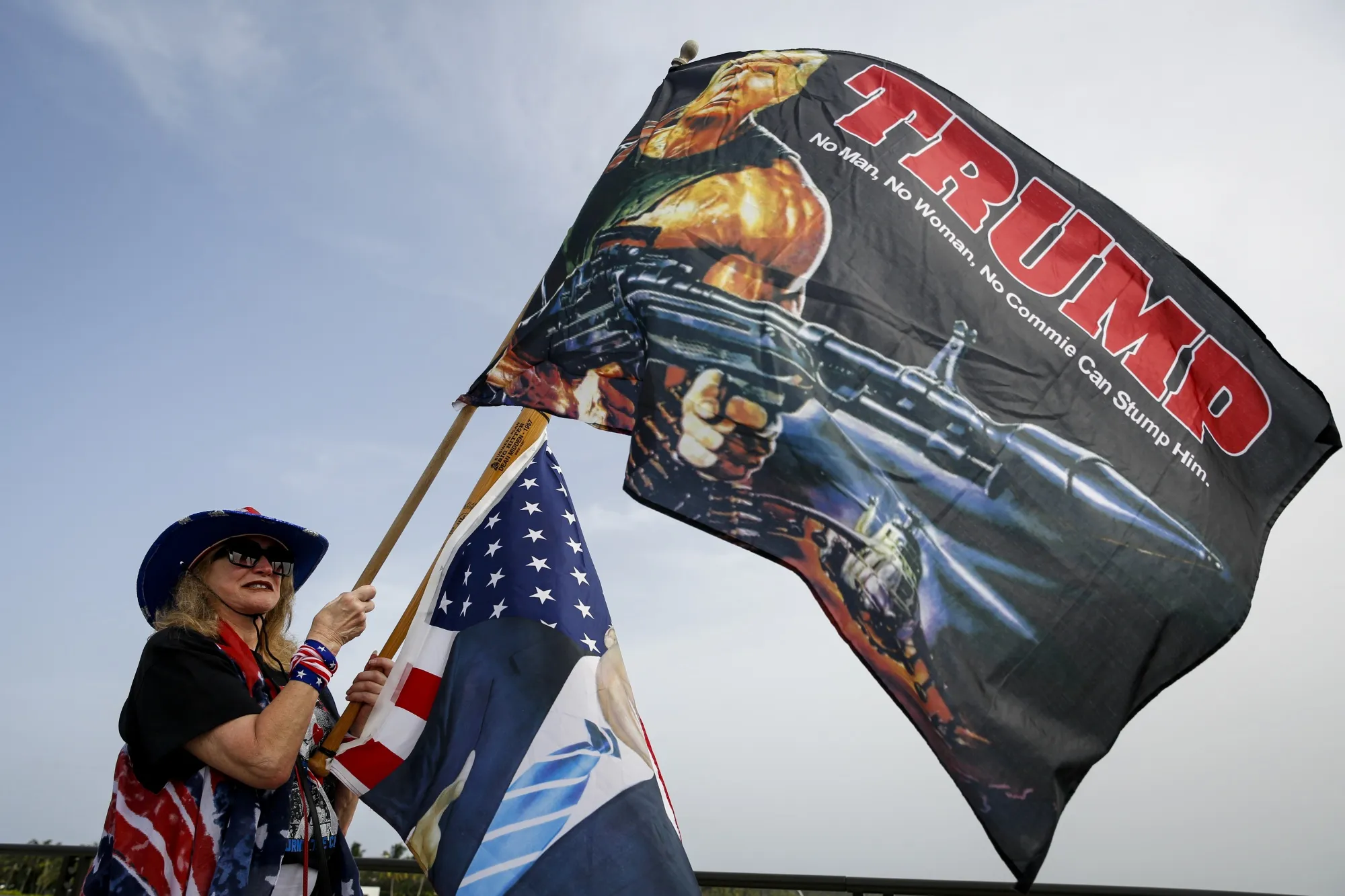 Supporters of former US President Donald Trump outside Mar-a-Lago in Palm Beach on Tuesday.