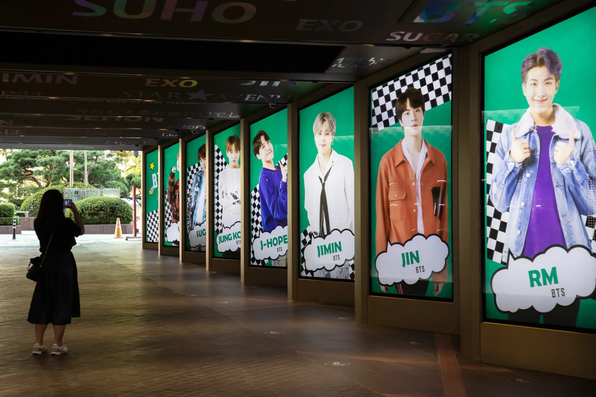 Advertisement for K-pop boy band BTS in Seoul.