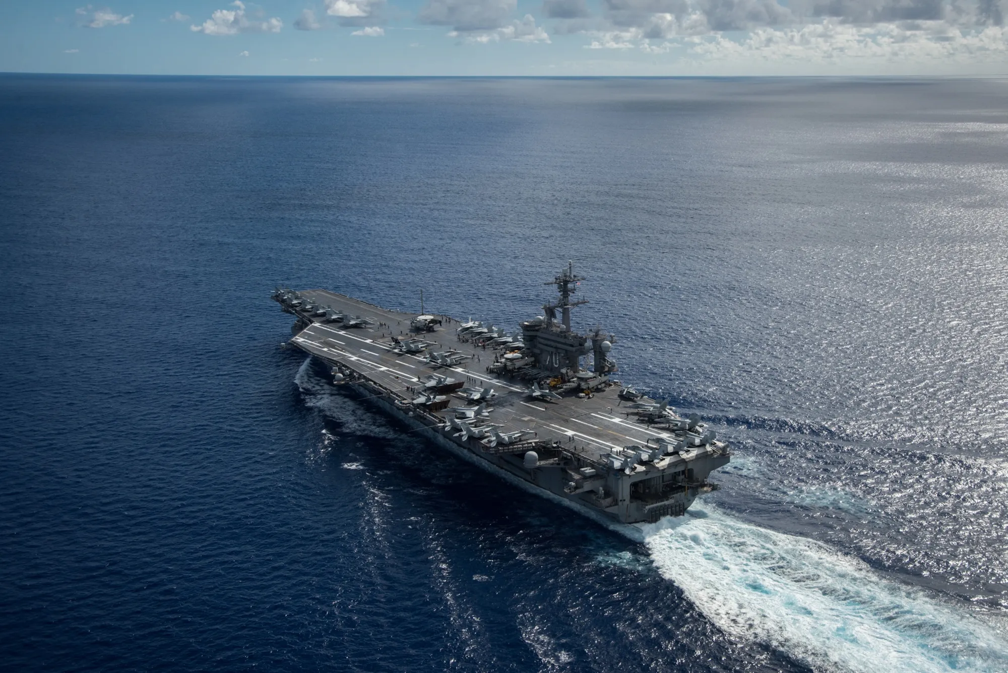 The USS Carl Vinson, in a handout photo provided by the US Navy, on April 23, 2017.