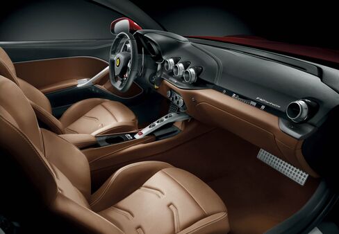 The interior of the Ferrari F12 Berlinetta.