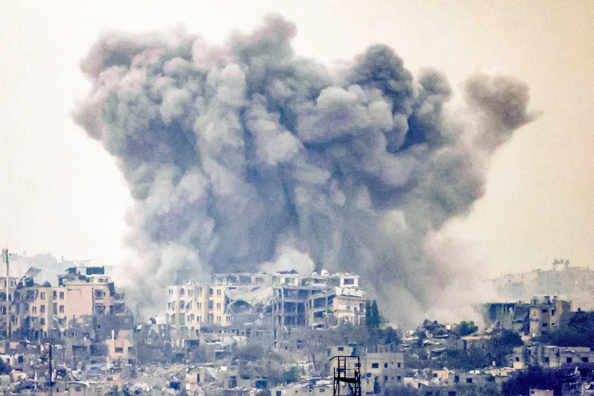 Smoke rises following a bombardment over northern Gaza on Oct. 27.