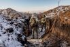 Ukrainian soldiers at a front line position in Kharkiv region.