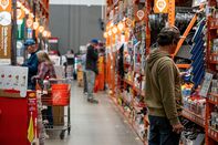 Shoppers inside a Home Depot store in Roseville, California, US