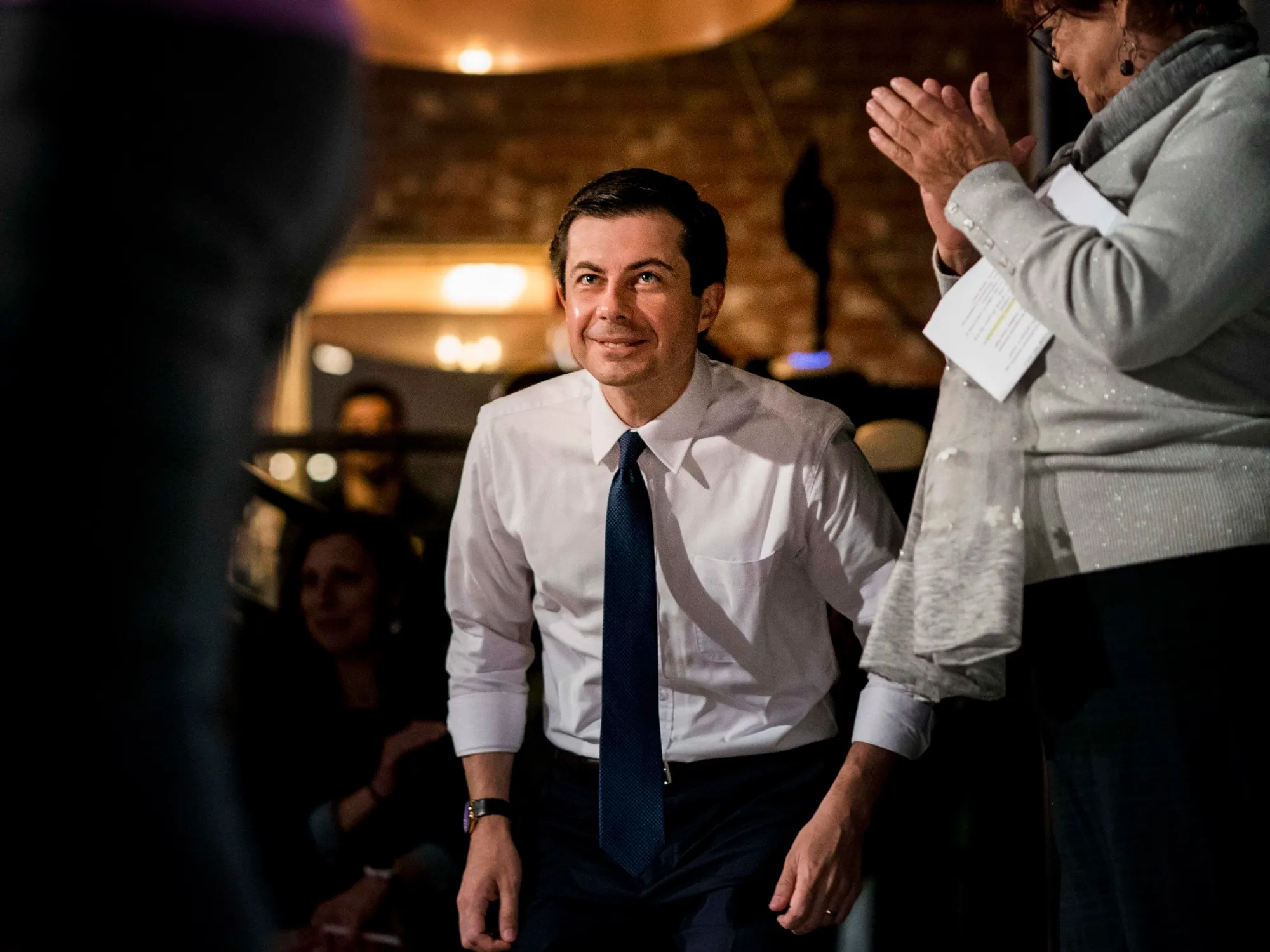 Pete Buttigieg attends a Democratic Party event in San Francisco. 