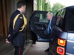 Outgoing Prime Minister Boris Johnson arrives at Balmoral for an audience with Queen Elizabeth II on Sept. 6.