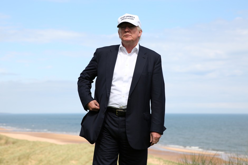 Donald Trump at the Trump International Golf Links near Aberdeen, Scotland.